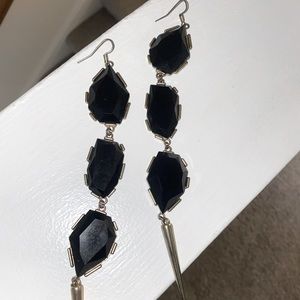 Long black and gold earrings